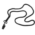 1/8" Polyester Cord Lanyard w/ Metal Crimp & Bulldog Clip